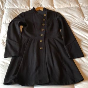 NWT Black Cabi coat with gold buttons size XS